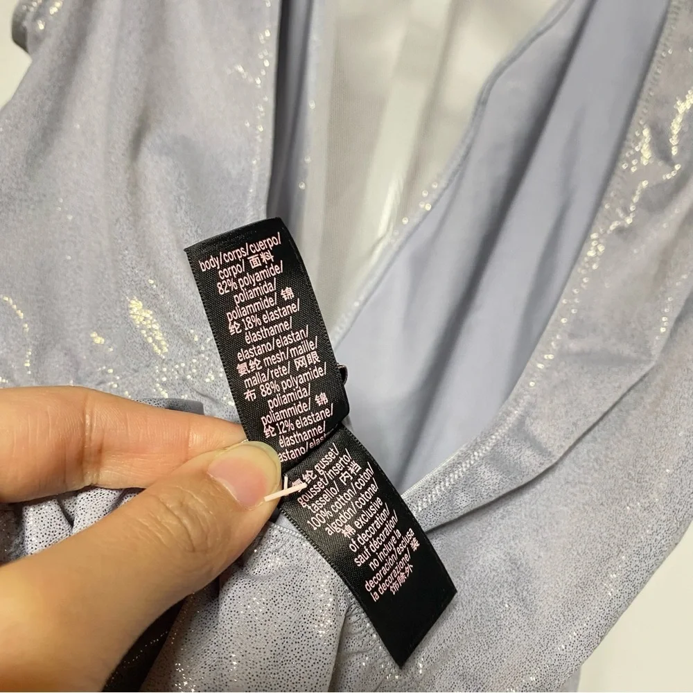 Victoria's Secret Lavender Glitter Bodysuit Sleeveless • M - Picture 4 of 6